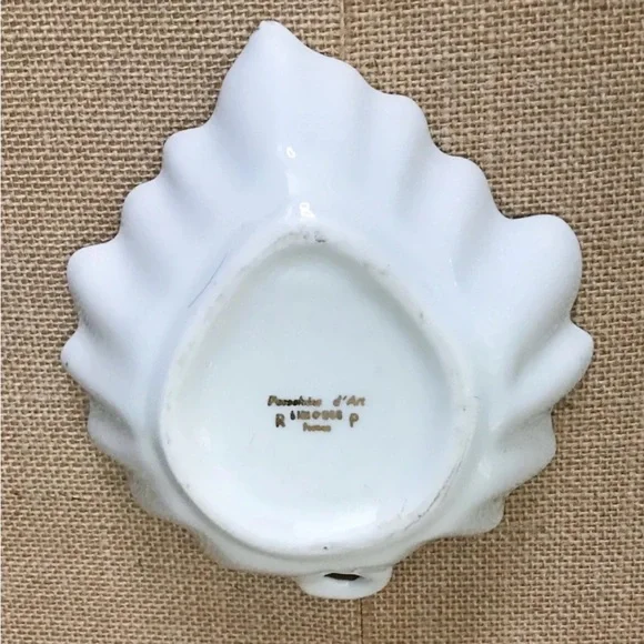 Vintage Lusterware Leaf Floral Candy Dish Limoges Elegant Victorian Romance - Picture 3 of 5